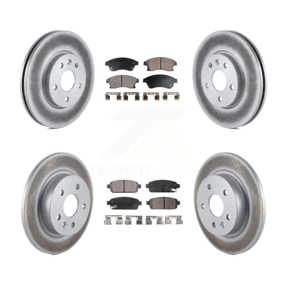 Front Rear Coated Disc Brake Rotors And Ceramic Pad Kit For Chevrolet Cruze Sonic Limited KGT-100647