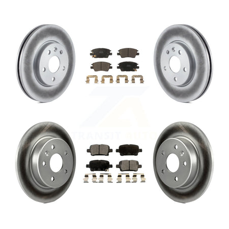 Front Rear Coated Disc Brake Rotor & Ceramic Pad Kit For Chevrolet Cruze Bolt EV Volt EUV KGT-100650