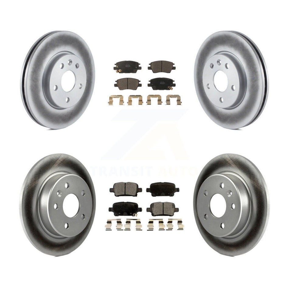Front Rear Coated Disc Brake Rotor & Ceramic Pad Kit For Chevrolet Cruze Bolt EV Volt EUV KGT-100650