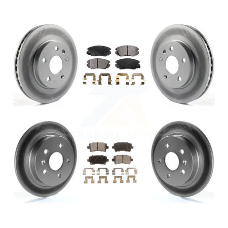 Front Rear Coated Disc Brake Rotors And Ceramic Pads Kit For Chevrolet Malibu Limited KGT-100651