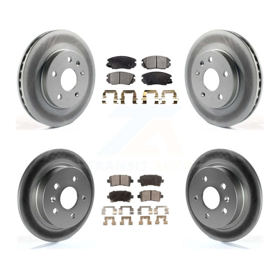 Front Rear Coated Disc Brake Rotors And Ceramic Pads Kit For Chevrolet Malibu Limited KGT-100651