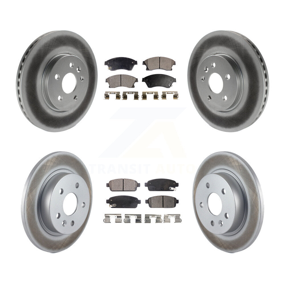 Front Rear Coated Disc Brake Rotors And Ceramic Pads Kit For 2013-2014 Chevrolet Sonic RS KGT-100656