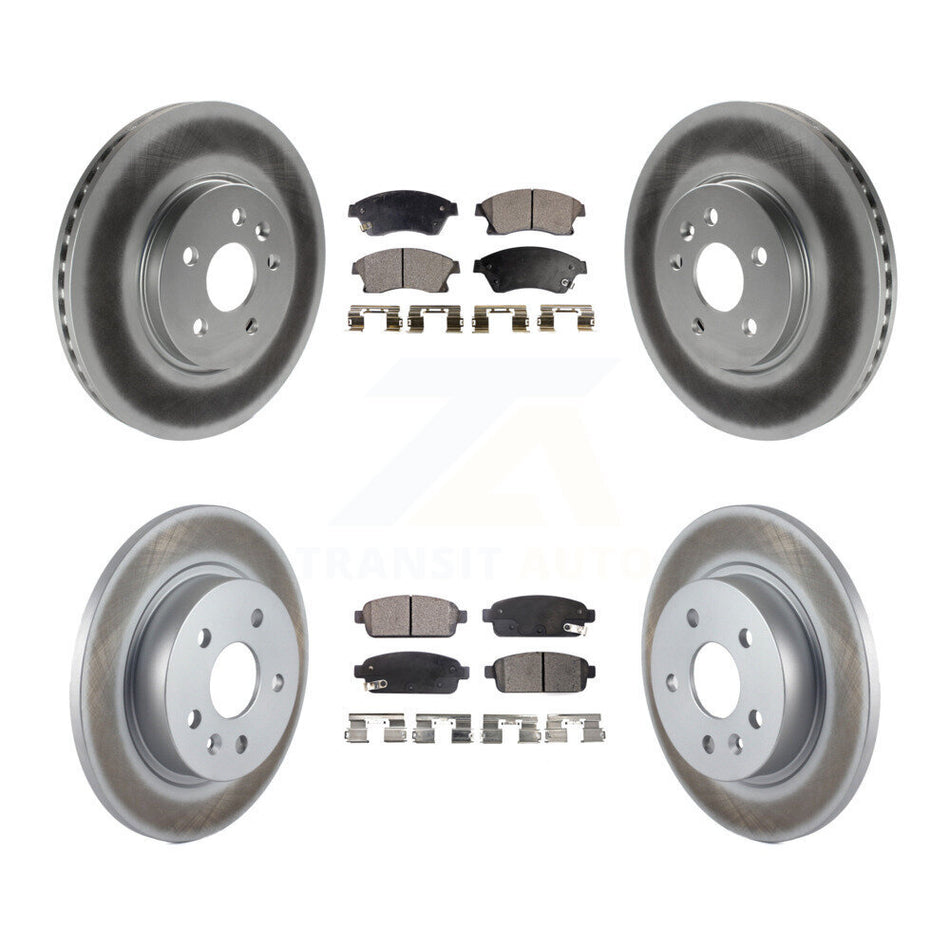 Front Rear Coated Disc Brake Rotors And Ceramic Pads Kit For 2013-2014 Chevrolet Sonic RS KGT-100656