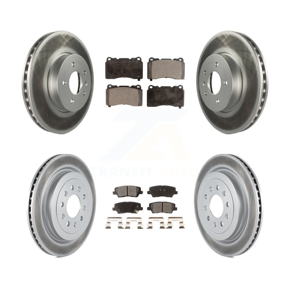 Front Rear Coated Disc Brake Rotors And Ceramic Pads Kit For Cadillac ATS KGT-100658