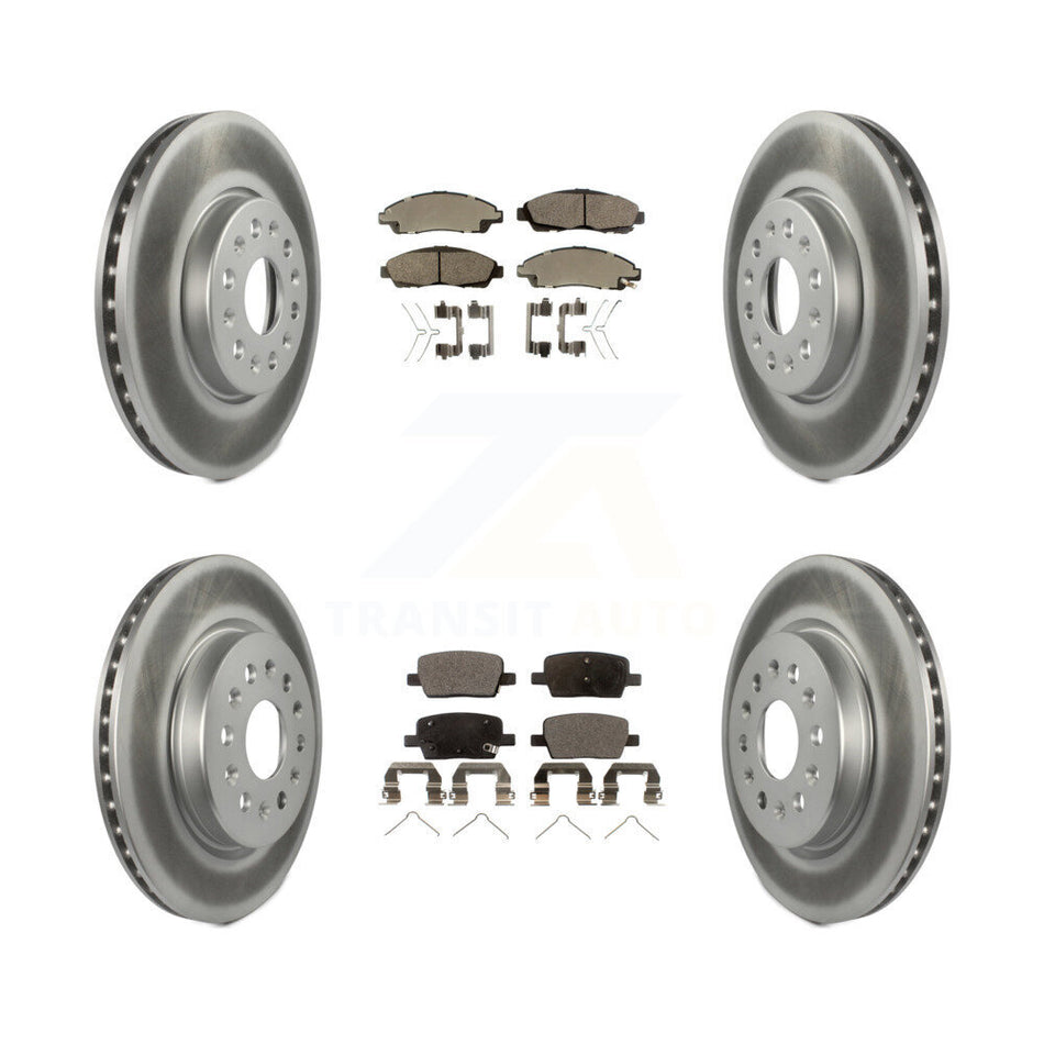 Front Rear Coat Disc Brake Rotor Ceramic Pad Kit For Chevrolet Traverse GMC Acadia Blazer KGT-100659