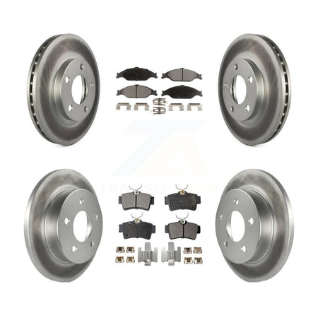 Front Rear Coated Disc Brake Rotors And Ceramic Pads Kit For Ford Mustang KGT-100660
