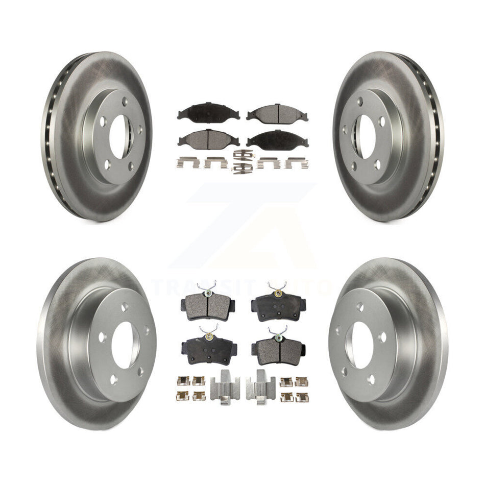 Front Rear Coated Disc Brake Rotors And Ceramic Pads Kit For Ford Mustang KGT-100660