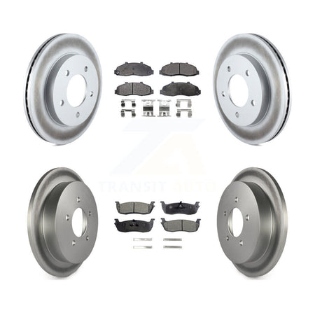Front Rear Coated Disc Brake Rotors And Ceramic Pads Kit For Ford F-150 Heritage 4WD KGT-100663