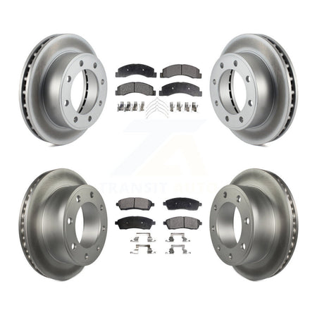 Front Rear Coat Disc Brake Rotors Ceramic Pad Kit For Ford F-250 Super Duty Excursion 4WD KGT-100668