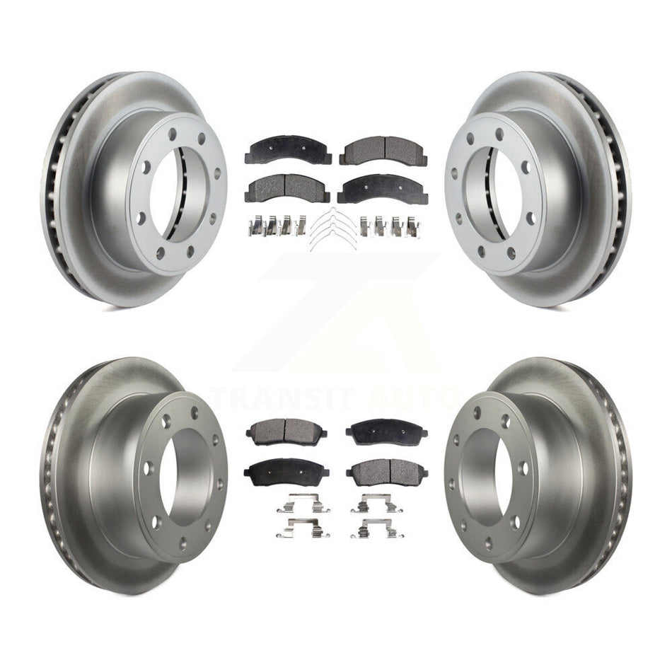 Front Rear Coat Disc Brake Rotors Ceramic Pad Kit For Ford F-250 Super Duty Excursion 4WD KGT-100668