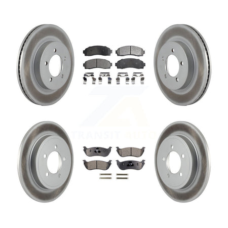 Front Rear Coated Disc Brake Rotors Ceramic Pad Kit For Ford Explorer Mercury Mountaineer KGT-100669