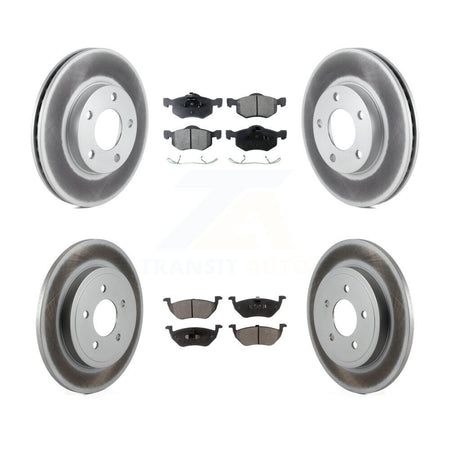 Front Rear Coated Disc Brake Rotors And Ceramic Pads Kit For 2005-2006 Mazda Tribute 2.3L KGT-100670