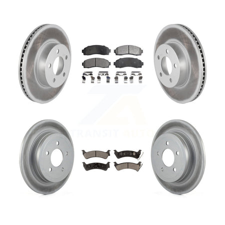 Front Rear Coated Disc Brake Rotors And Ceramic Pads Kit For Ford Explorer Sport Trac 4WD KGT-100673