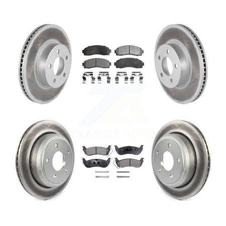 Front Rear Coated Disc Brake Rotors And Ceramic Pads Kit For Ford Ranger Mazda B4000 KGT-100674