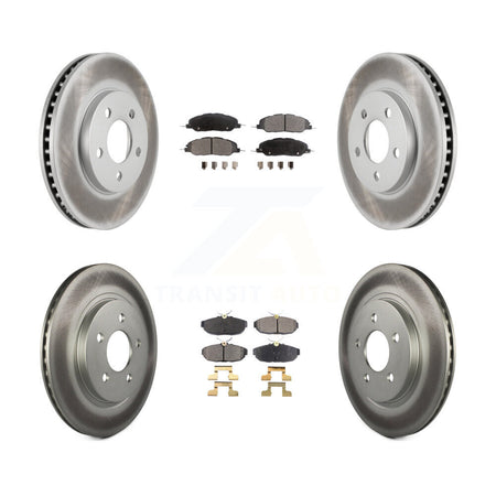 Front Rear Coated Disc Brake Rotors And Ceramic Pads Kit For 2005-2010 Ford Mustang Base KGT-100692