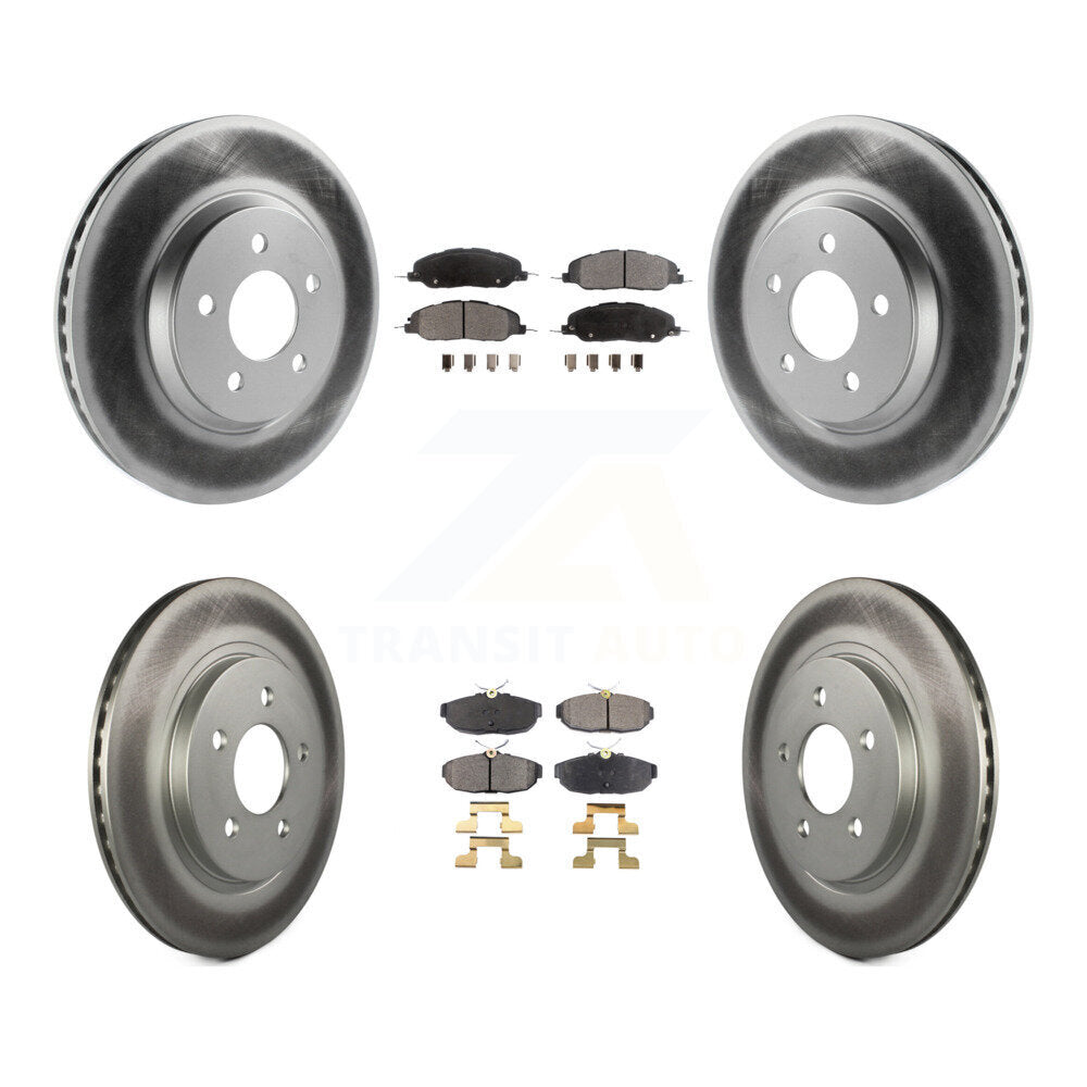Front Rear Coated Disc Brake Rotors And Ceramic Pads Kit For Ford Mustang KGT-100694