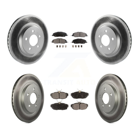 Front Rear Coated Disc Brake Rotors And Ceramic Pads Kit For Ford Mustang KGT-100695