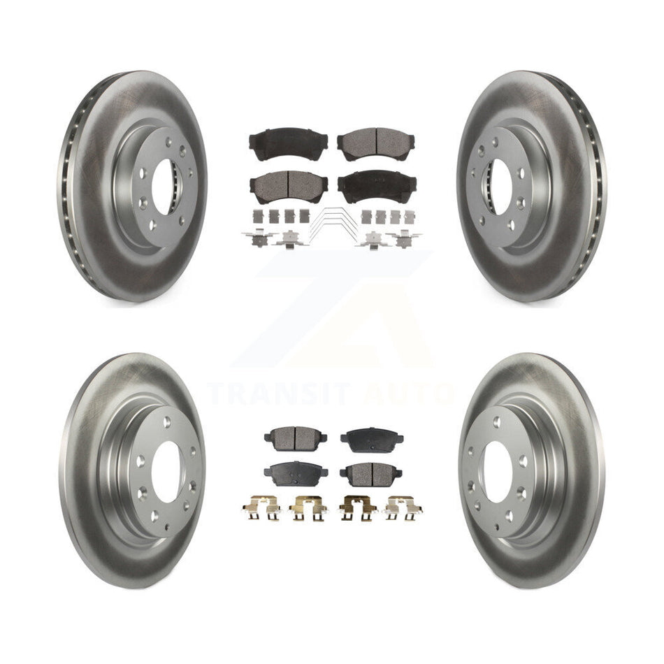 Front Rear Coated Brake Rotors Ceramic Pad Kit For Ford Fusion Mazda 6 Lincoln MKZ Zephyr KGT-100696