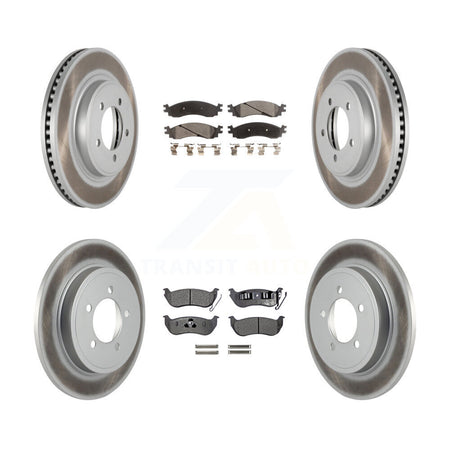 Front Rear Coated Disc Brake Rotor & Ceramic Pad Kit For Ford Explorer Sport Trac Mercury KGT-100697