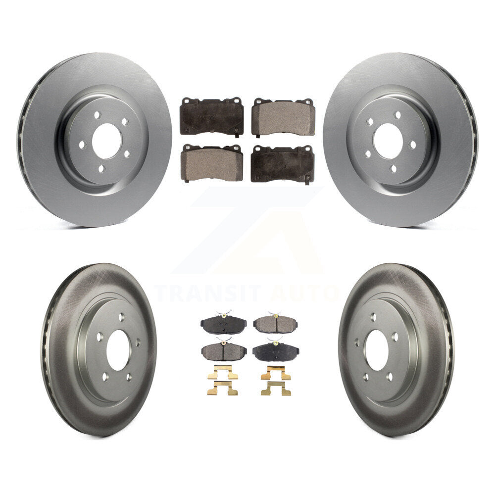 Front Rear Coated Disc Brake Rotors And Ceramic Pads Kit For Ford Mustang KGT-100698