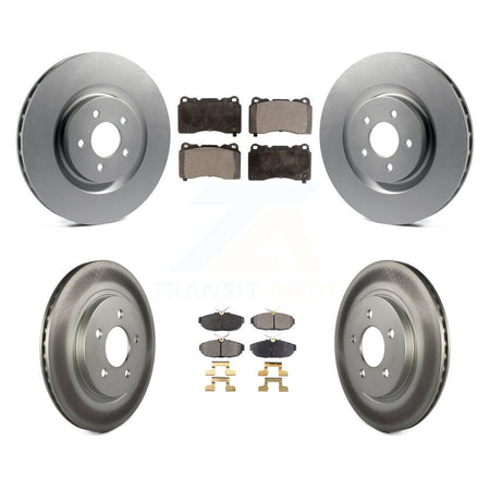 Front Rear Coated Disc Brake Rotors And Ceramic Pads Kit For Ford Mustang KGT-100698