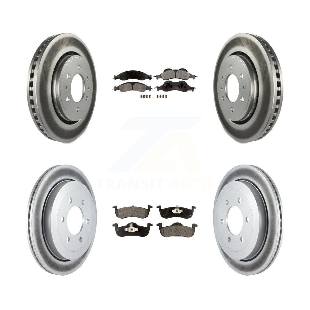 Front Rear Coated Disc Brake Rotors Ceramic Pad Kit For Ford Expedition Lincoln Navigator KGT-100701