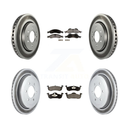 Front Rear Coated Disc Brake Rotors Ceramic Pad Kit For Ford Expedition Lincoln Navigator KGT-100701