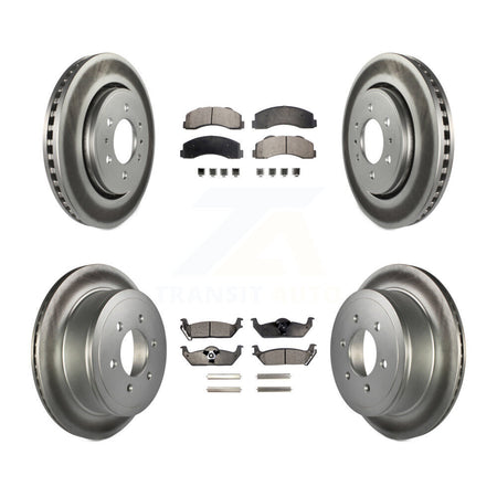 Front Rear Coated Brake Rotors Ceramic Pad Kit For 2010-2011 Ford F-150 With 6 Lug Wheels KGT-100702