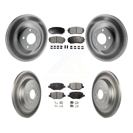 Front Rear Coated Disc Brake Rotors And Ceramic Pads Kit For Ford Edge Lincoln MKX KGT-100706