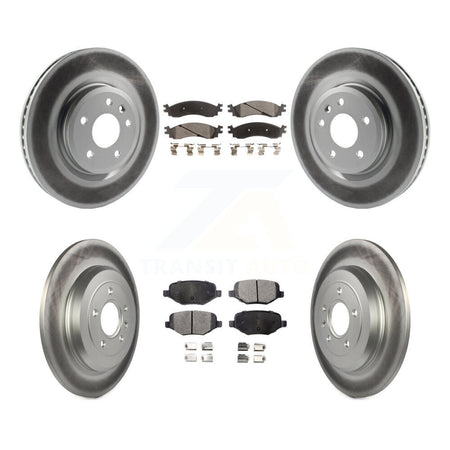 Front Rear Coated Disc Brake Rotors And Ceramic Pads Kit For 2010-2012 Ford Taurus SHO KGT-100711