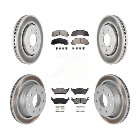 Front Rear Coated Brake Rotors Ceramic Pad Kit For 2012-2014 Ford F-150 With 7 Lug Wheels KGT-100717
