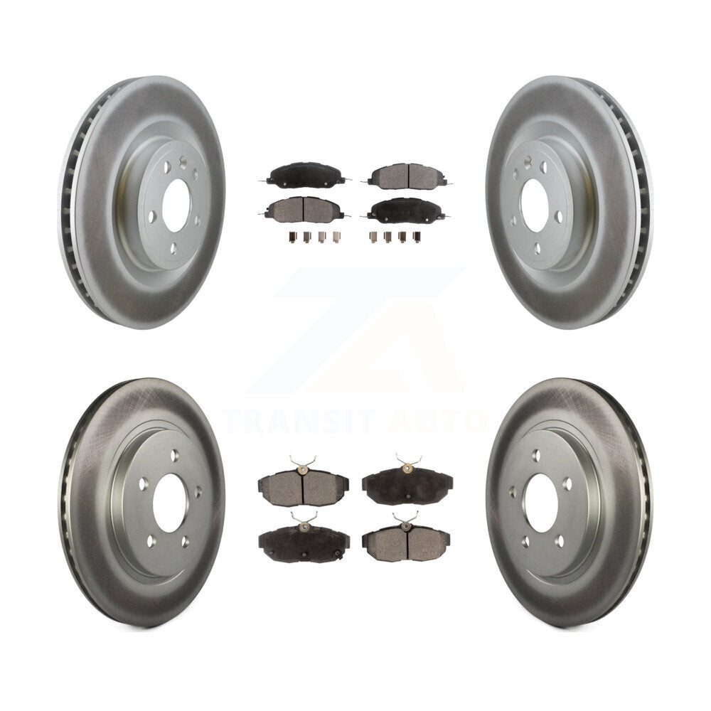Front Rear Coated Disc Brake Rotors And Ceramic Pads Kit For Ford Mustang KGT-100718