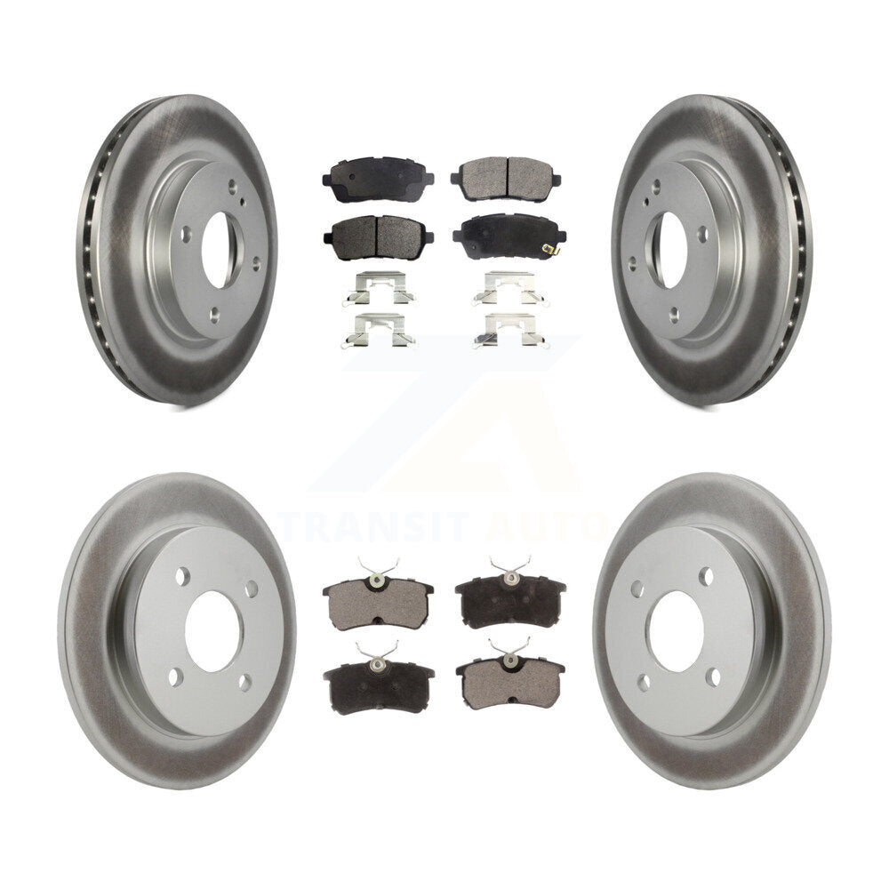 Front Rear Coated Disc Brake Rotors And Ceramic Pads Kit For Ford Fiesta KGT-100719