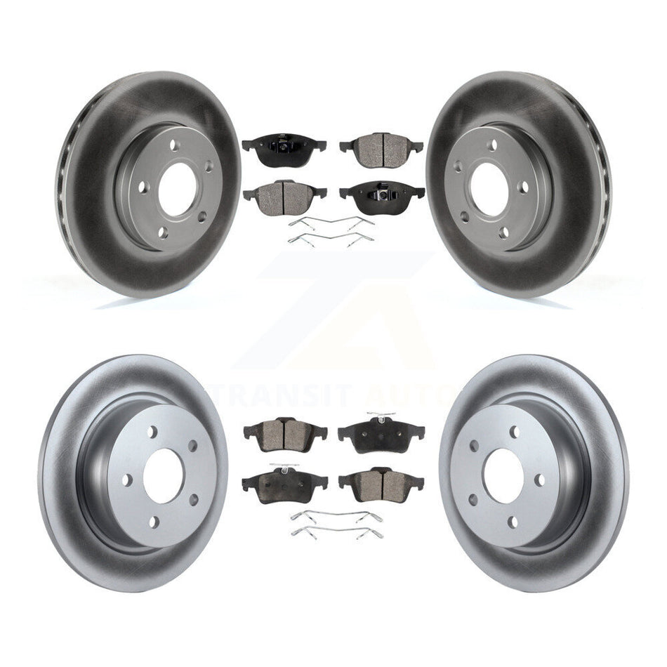 Front Rear Coated Disc Brake Rotors And Ceramic Pads Kit For Ford C-Max KGT-100721