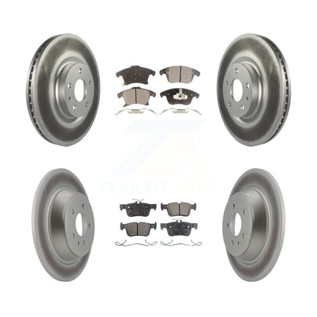 Front Rear Coated Disc Brake Rotors And Ceramic Pads Kit For Ford Fusion Lincoln MKZ KGT-100726