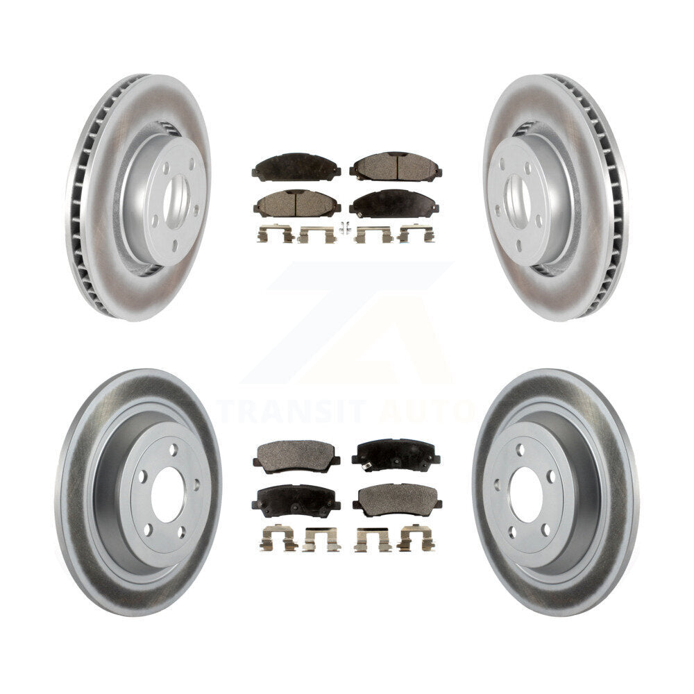 Front Rear Coated Disc Brake Rotors And Ceramic Pads Kit For Ford Mustang V6 with 3.7L KGT-100731