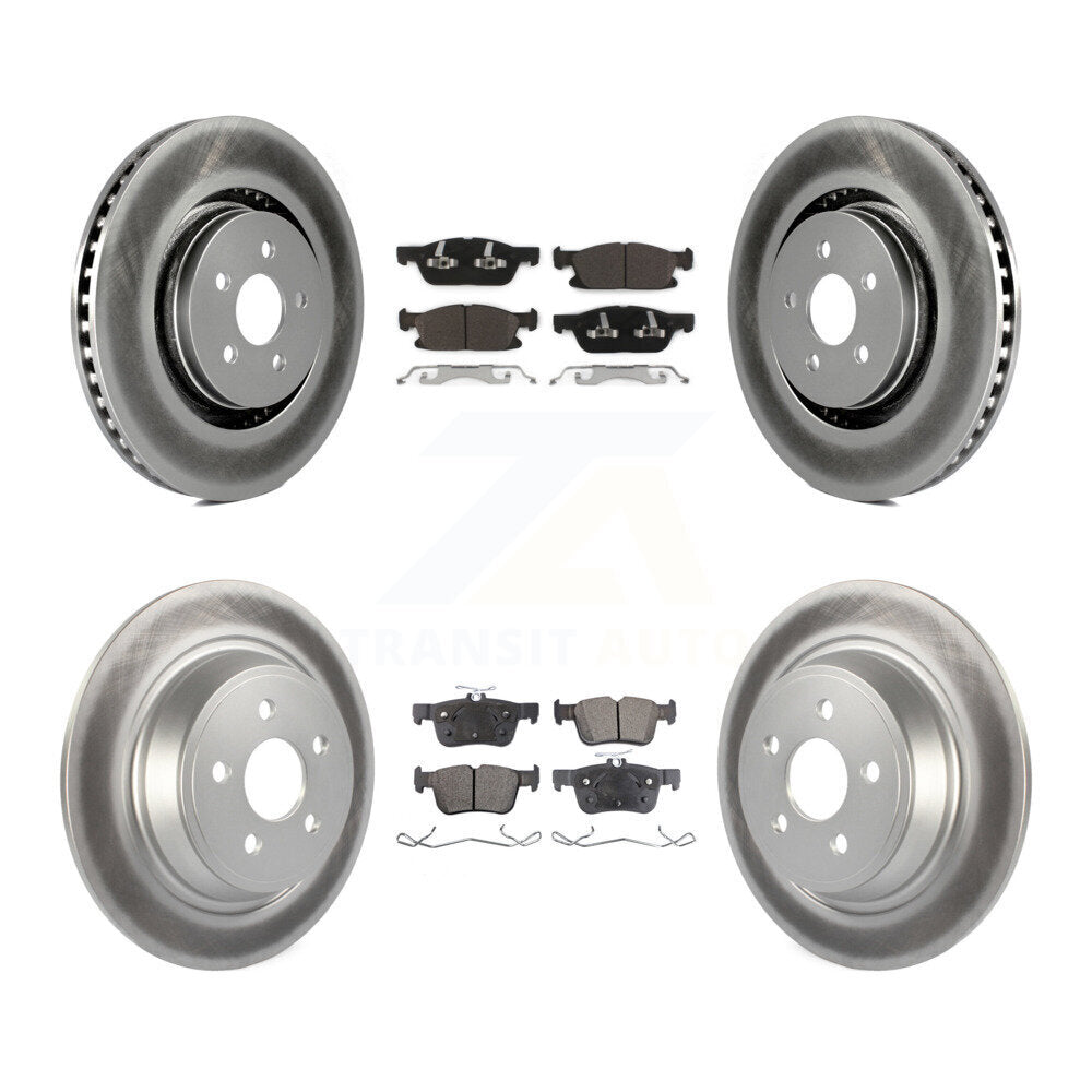 Front Rear Coated Disc Brake Rotor And Ceramic Pad Kit For Ford Edge Lincoln Nautilus MKX KGT-100737