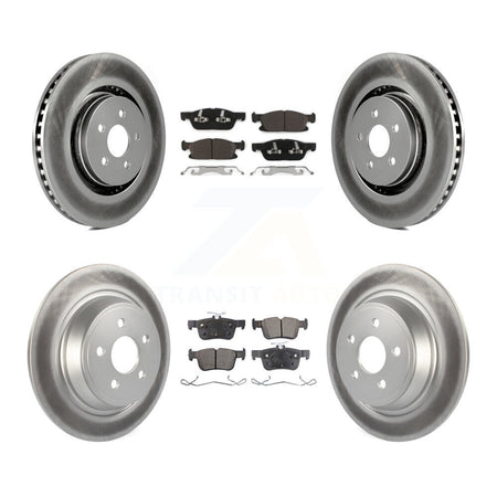 Front Rear Coated Disc Brake Rotor And Ceramic Pad Kit For Ford Edge Lincoln Nautilus MKX KGT-100737