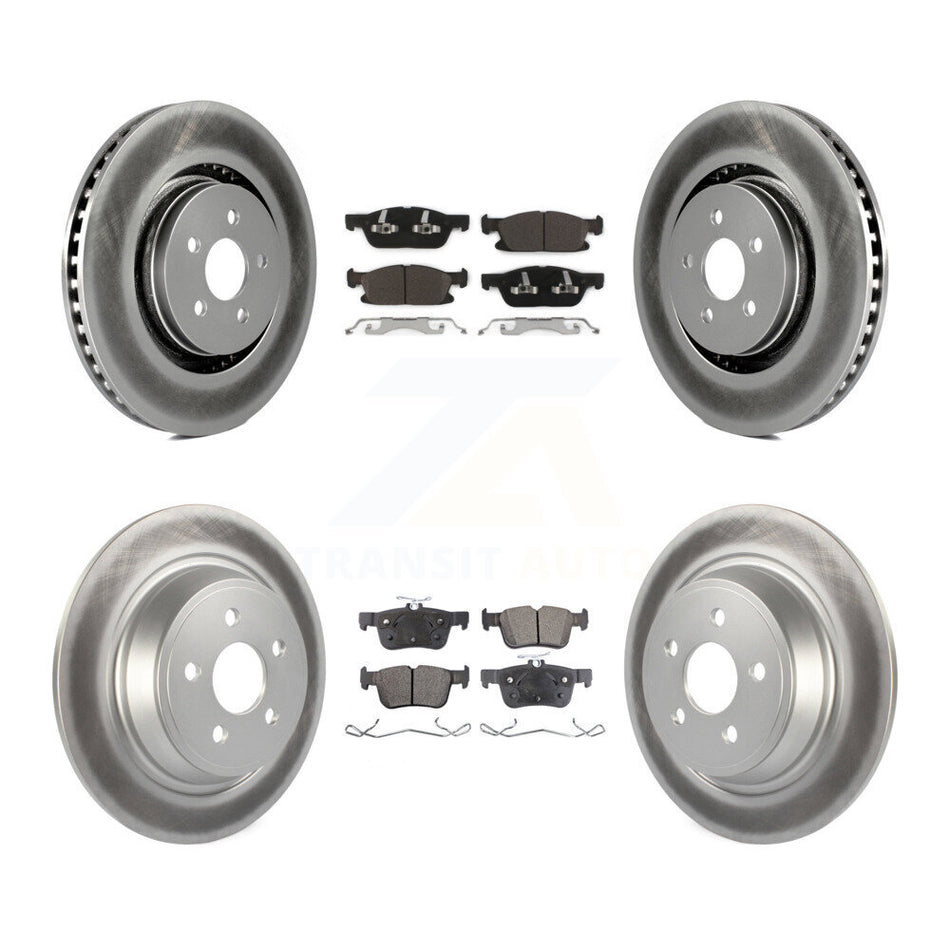 Front Rear Coated Disc Brake Rotor And Ceramic Pad Kit For Ford Edge Lincoln Nautilus MKX KGT-100737