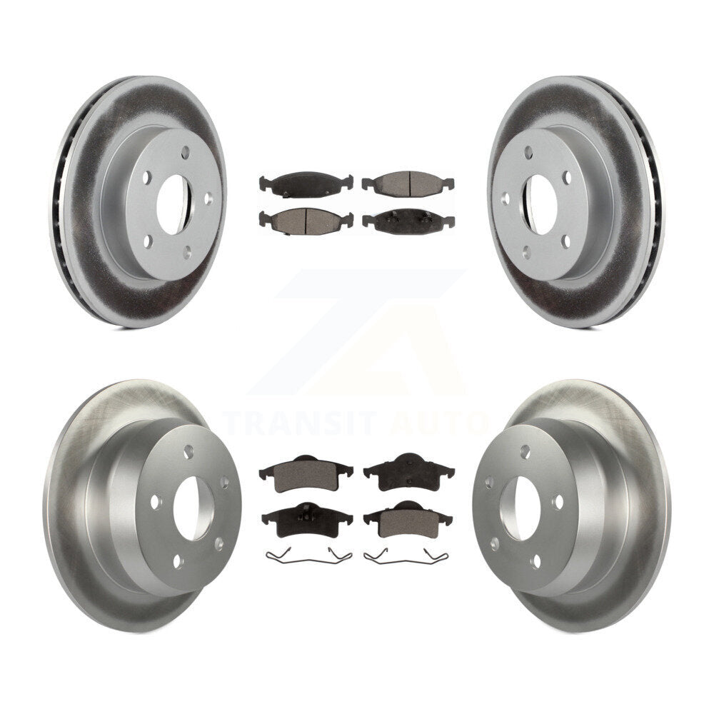 Front Rear Coated Disc Brake Rotors And Ceramic Pads Kit For Jeep Grand Cherokee KGT-100742