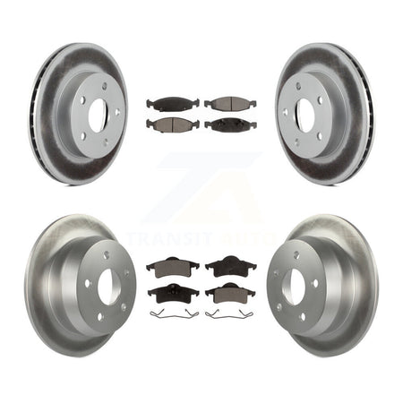 Front Rear Coated Disc Brake Rotors And Ceramic Pads Kit For Jeep Grand Cherokee KGT-100742