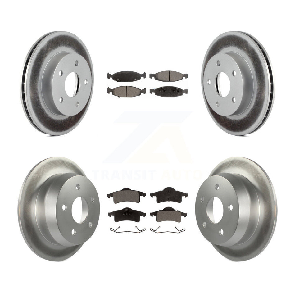 Front Rear Coated Disc Brake Rotors And Ceramic Pads Kit For Jeep Grand Cherokee KGT-100742