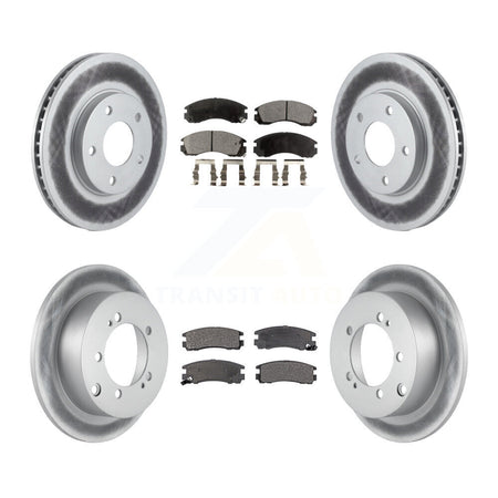 Front Rear Coated Disc Brake Rotors And Ceramic Pads Kit For 2000 Mitsubishi Eclipse 3.0L KGT-100744