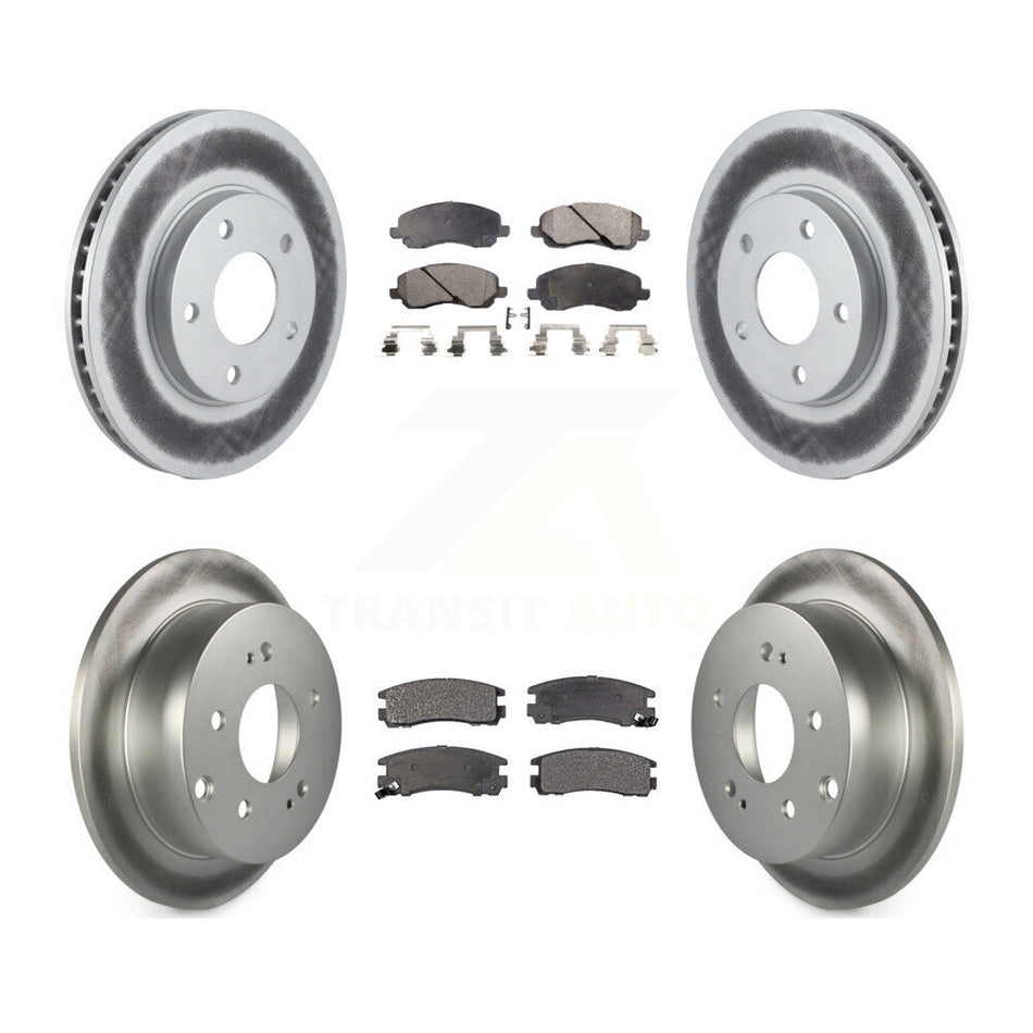 Front Rear Coated Disc Brake Rotors And Ceramic Pads Kit For Mitsubishi Galant KGT-100747