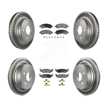 Front Rear Coated Brake Rotor & Ceramic Pad Kit For Ram 1500 Classic Dodge Chrysler Aspen KGT-100755