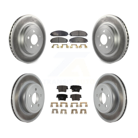 Front Rear Coated Brake Rotor & Ceramic Pad Kit For Dodge Charger Chrysler 300 Challenger KGT-100764
