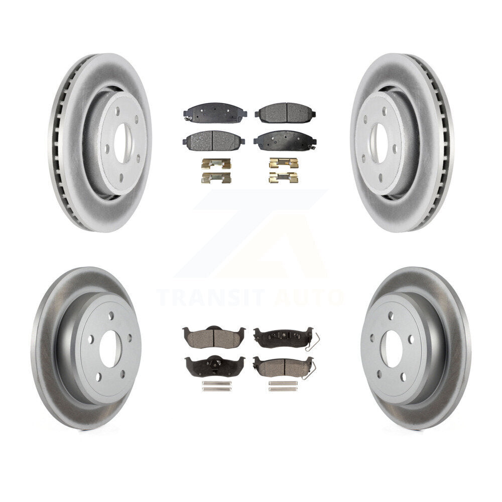 Front Rear Coated Disc Brake Rotors And Ceramic Pad Kit For Jeep Grand Cherokee Commander KGT-100766