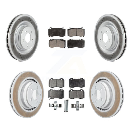 Front Rear Coated Brake Rotor & Ceramic Pad Kit For Dodge Charger Chrysler 300 Challenger KGT-100767