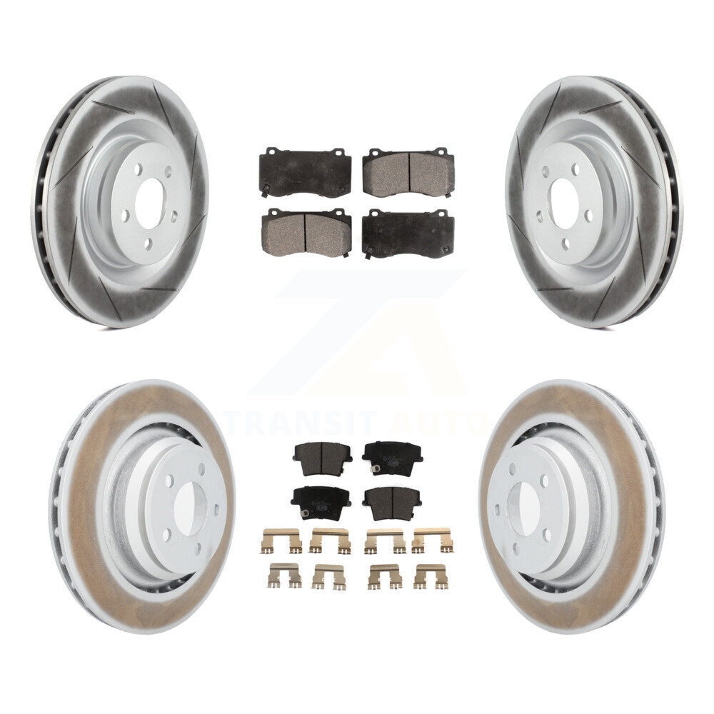 Front Rear Coat Brake Rotors Ceramic Pad Kit For 15 Dodge Charger R T Scat Pack with 6.4L KGT-100768