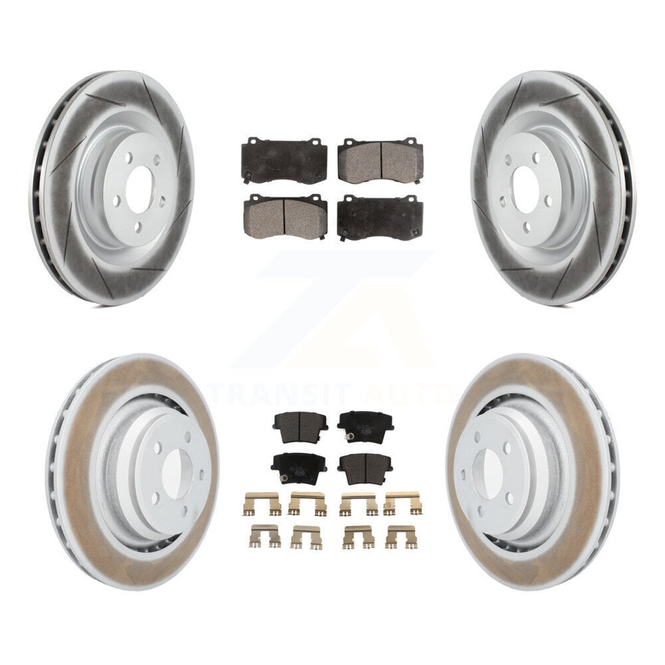 Front Rear Coat Brake Rotors Ceramic Pad Kit For 15 Dodge Charger R T Scat Pack with 6.4L KGT-100768